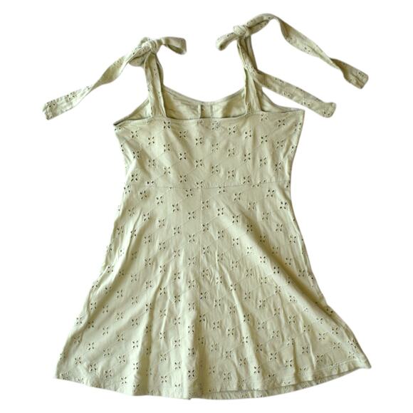 ASOS Design Light Sage Green Eyelet Cotton Skater Dress Size 6 - Picture 6 of 7